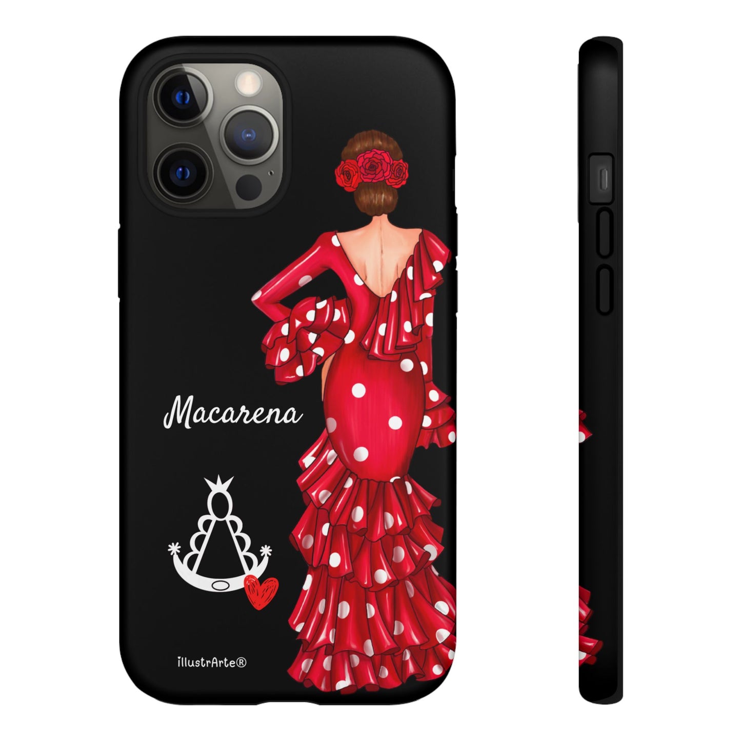 Funda de teléfono personalizada Macarena negro – para iPhone, Samsung, Pixel