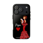Personalised phone case flamenco dancer Pepa for iPhone 17 Pro, gloss finish – illustrArte