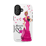 Funda de móvil personalizable Flamenca Manuela para iPhone 17, acabado brillante – illustrArte