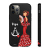Funda de teléfono personalizable Pepa fondo negro Virgencita – para iPhone, Samsung, Pixel