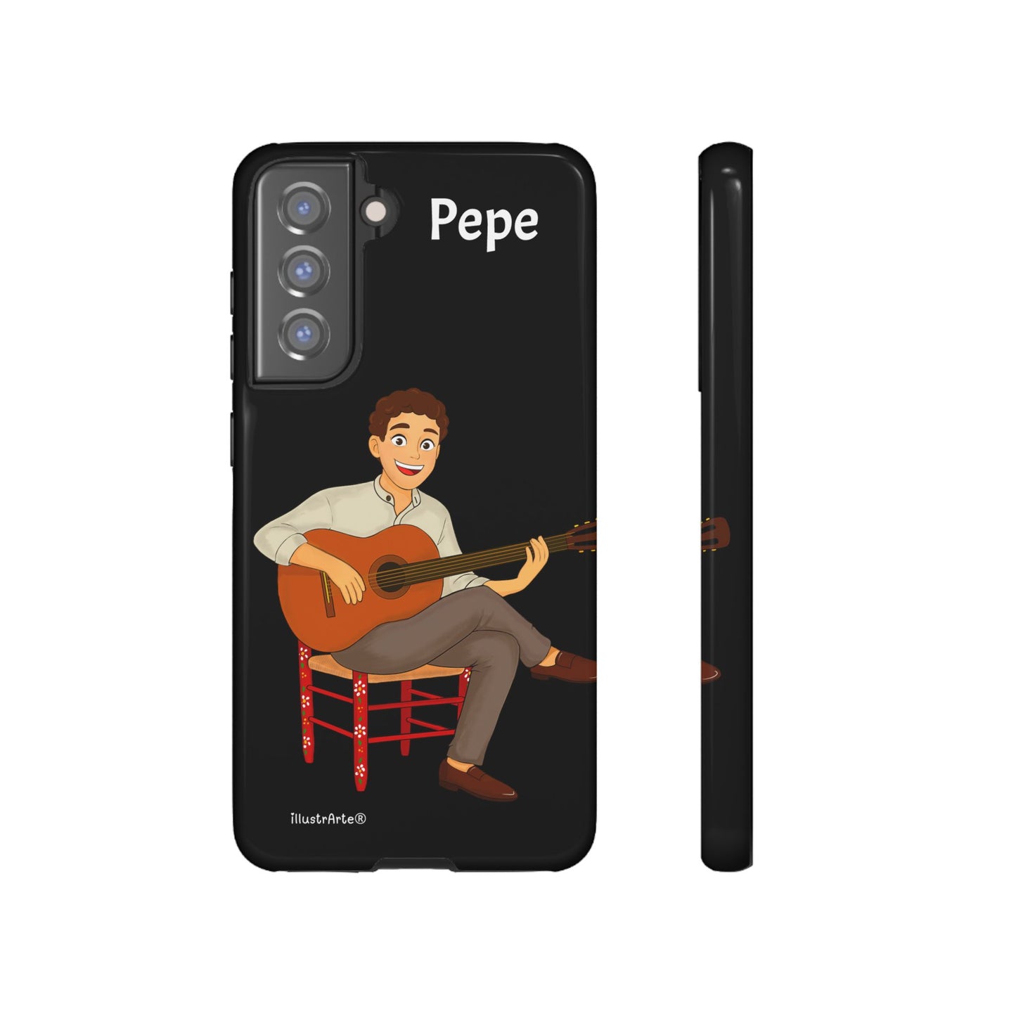 Funda de teléfono personalizada Pepe guitarrista – para iPhone, Samsung, Pixel