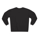 the back of a black sweatshirt with long sleeves