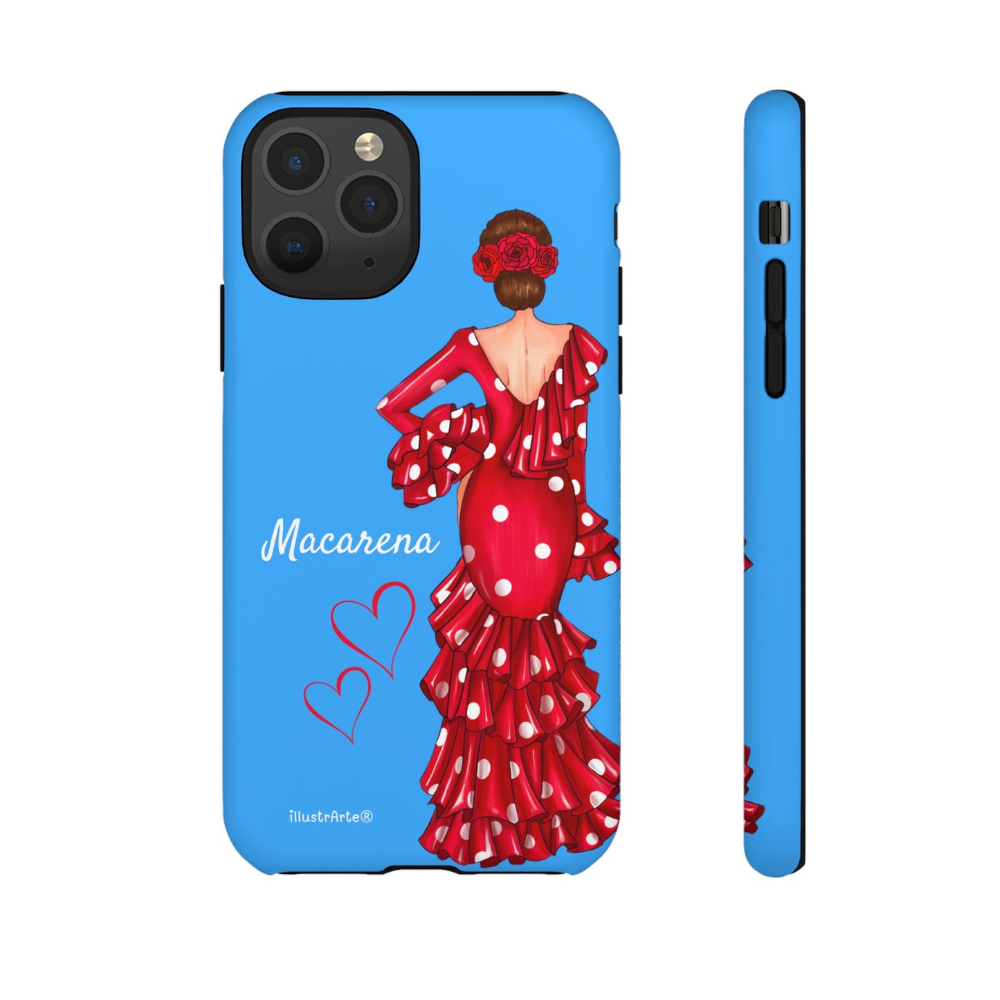 Funda de teléfono personalizada Macarena azul – para iPhone, Samsung, Pixel