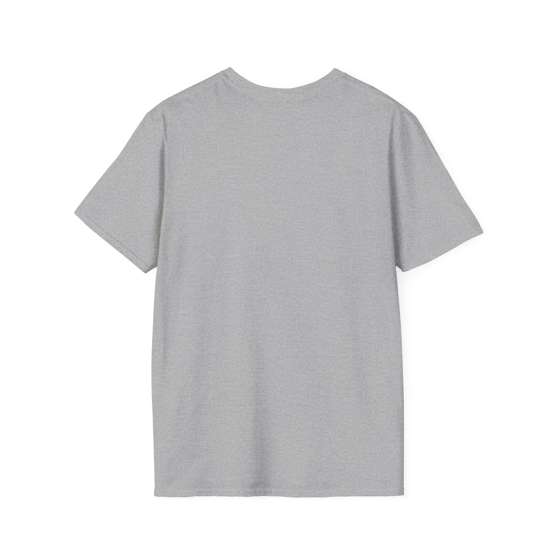 una camiseta gris sobre un fondo blanco