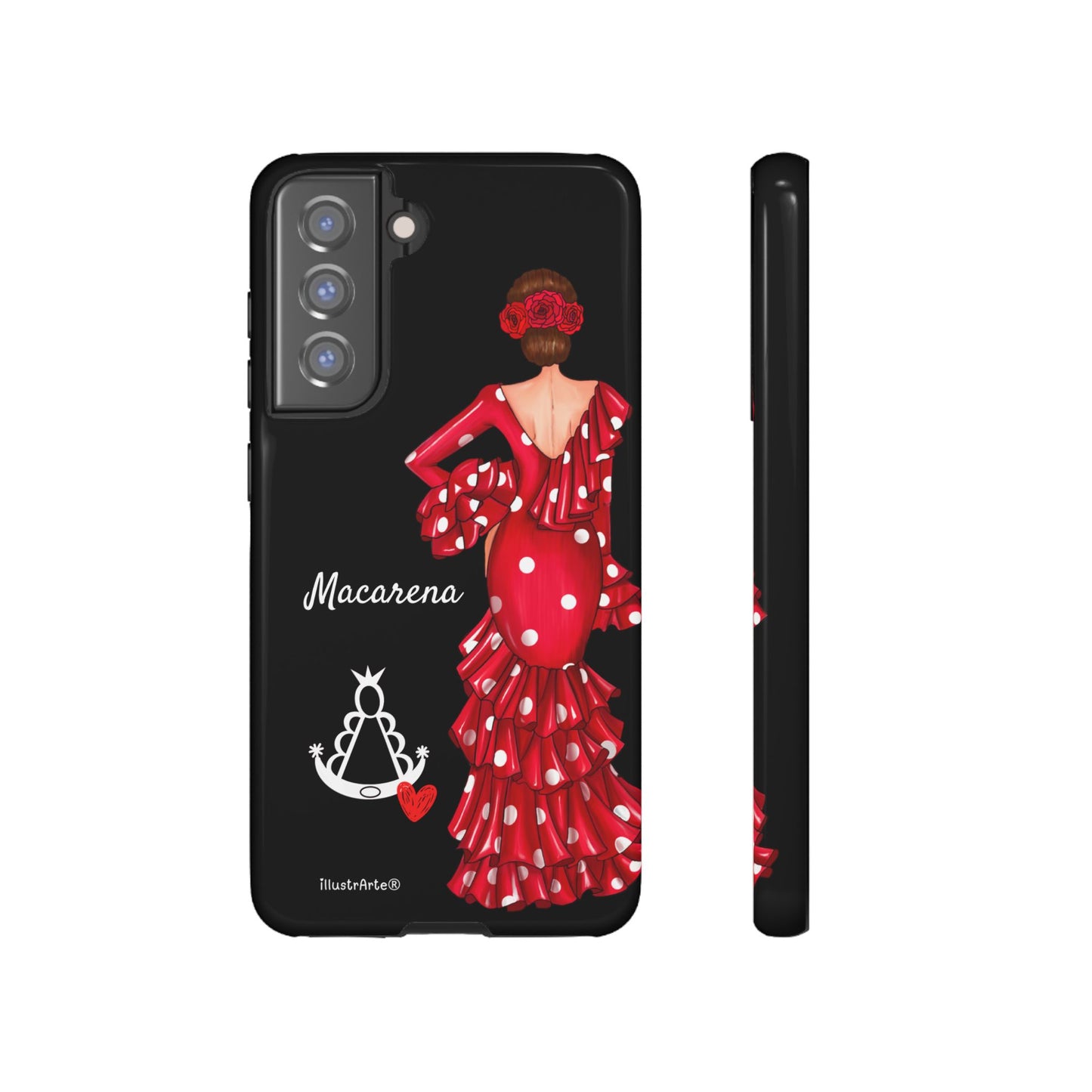 Funda de teléfono personalizada Macarena negro – para iPhone, Samsung, Pixel