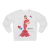 Sudadera Personalizable  - Flamenca Antonia, fondo blanco - Arte, color y comodidad en una sola prenda
