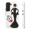 Funda de teléfono personalizada María vestido negro – para iPhone, Samsung, Pixel