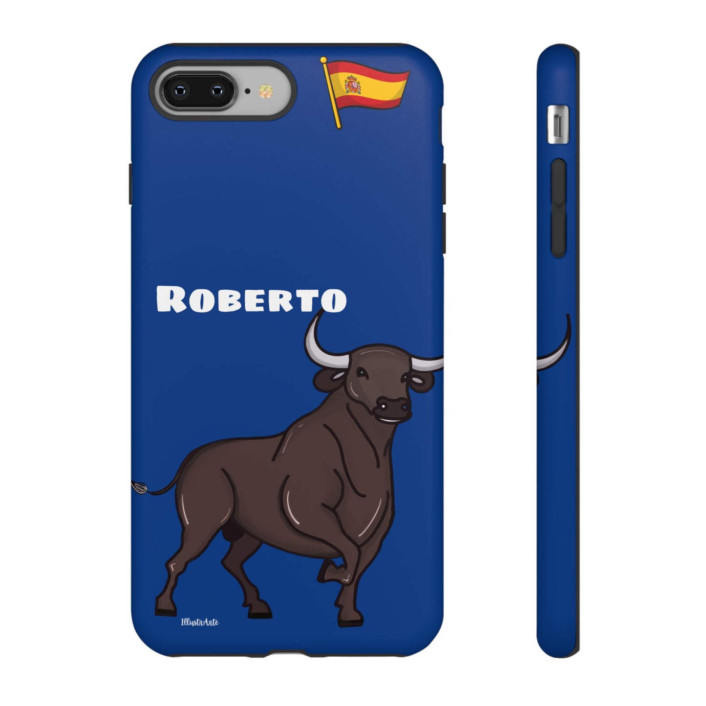 una funda de teléfono con un toro en ella