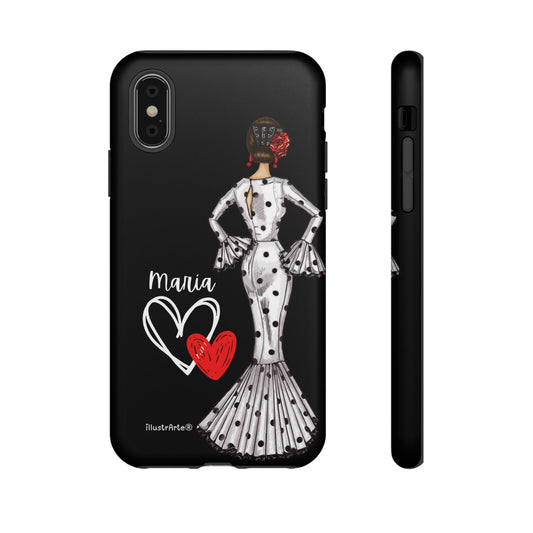 Personalized Maria phone case in white dress – for iPhone, Samsung, Pixel