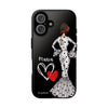 Funda de teléfono personalizada María vestido blanco – para iPhone, Samsung, Pixel