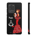Personalised phone case flamenco dancer Pepa, with a little Virgin Mary for Samsung Galaxy S20 Ultra, gloss finish – illustrArte