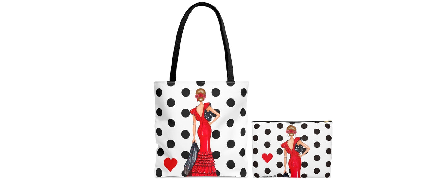 Pack Bolso Málaga + Neceser Granada – Diseño Flamenco illustrArte