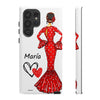 Funda de teléfono personalizada María vestido rojo – iPhone, Samsung, Pixel