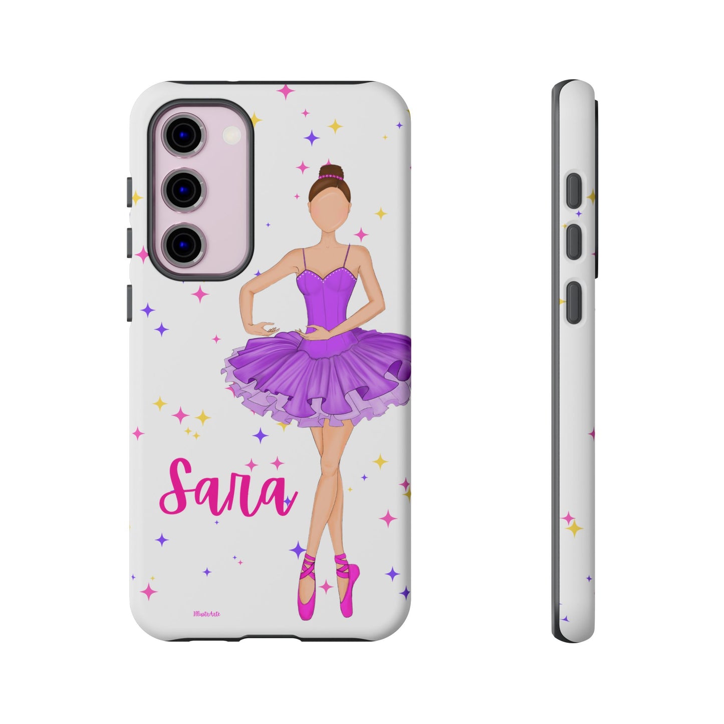 una funda de teléfono con una foto de una bailarina