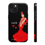 Personalised phone case flamenco dancer Lucía for iPhone 13, gloss finish – illustrArte