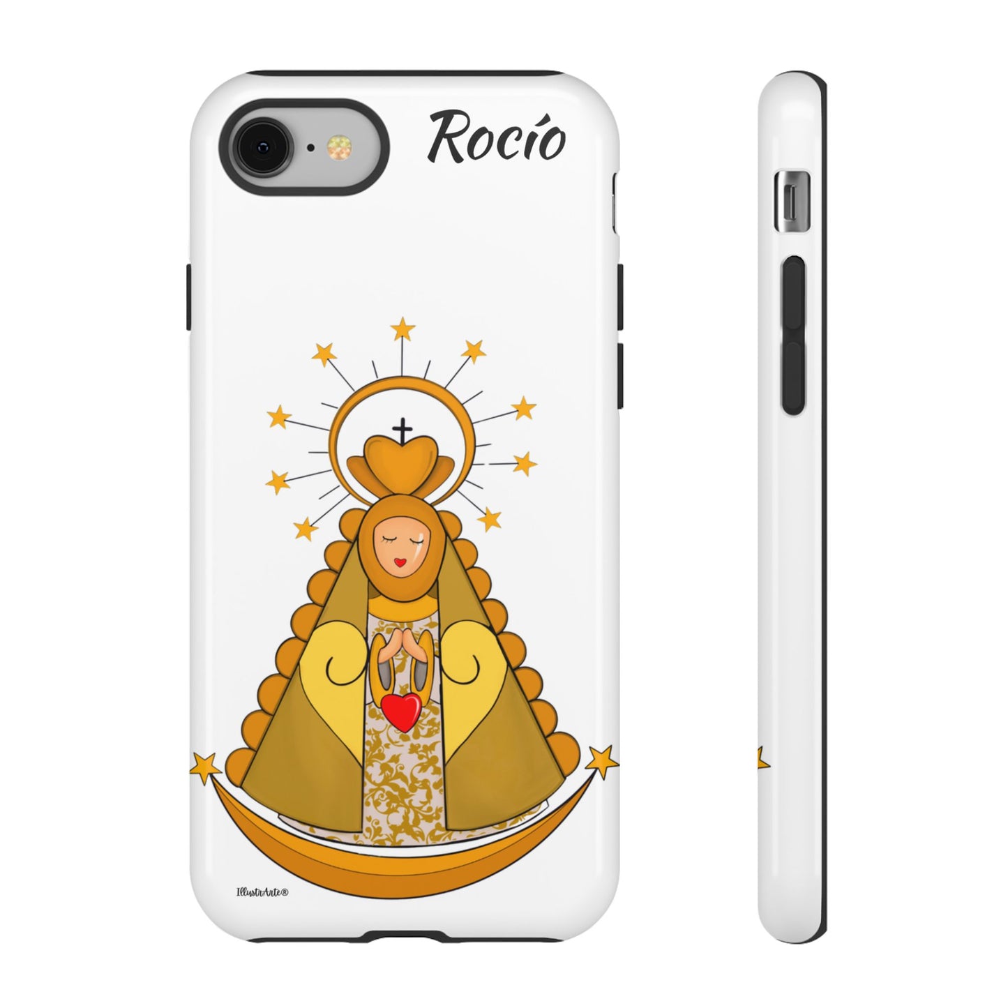 una funda de teléfono con la imagen de la virgen maría