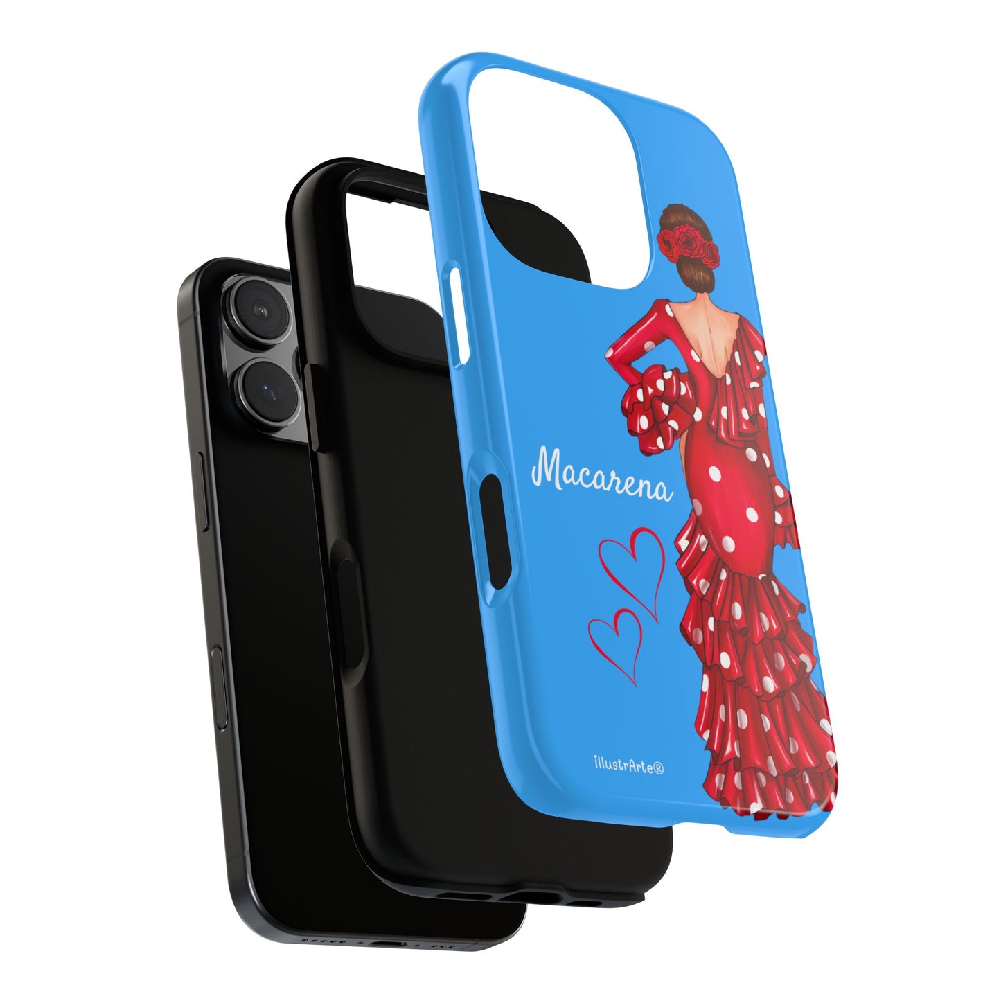 Funda de teléfono personalizada Macarena azul – para iPhone, Samsung, Pixel