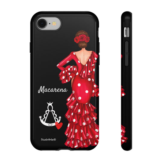 Funda de teléfono personalizada Macarena negro – para iPhone, Samsung, Pixel
