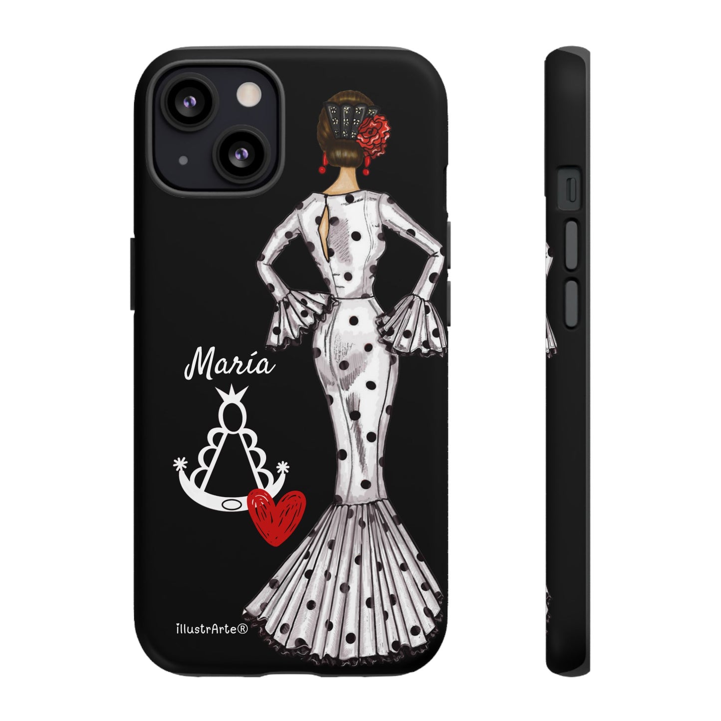 Funda de teléfono personalizable María blanco Virgen del Rocío – para iPhone, Samsung, Pixel