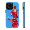 Funda de teléfono personalizable Macarena azul – para iPhone, Samsung, Pixel