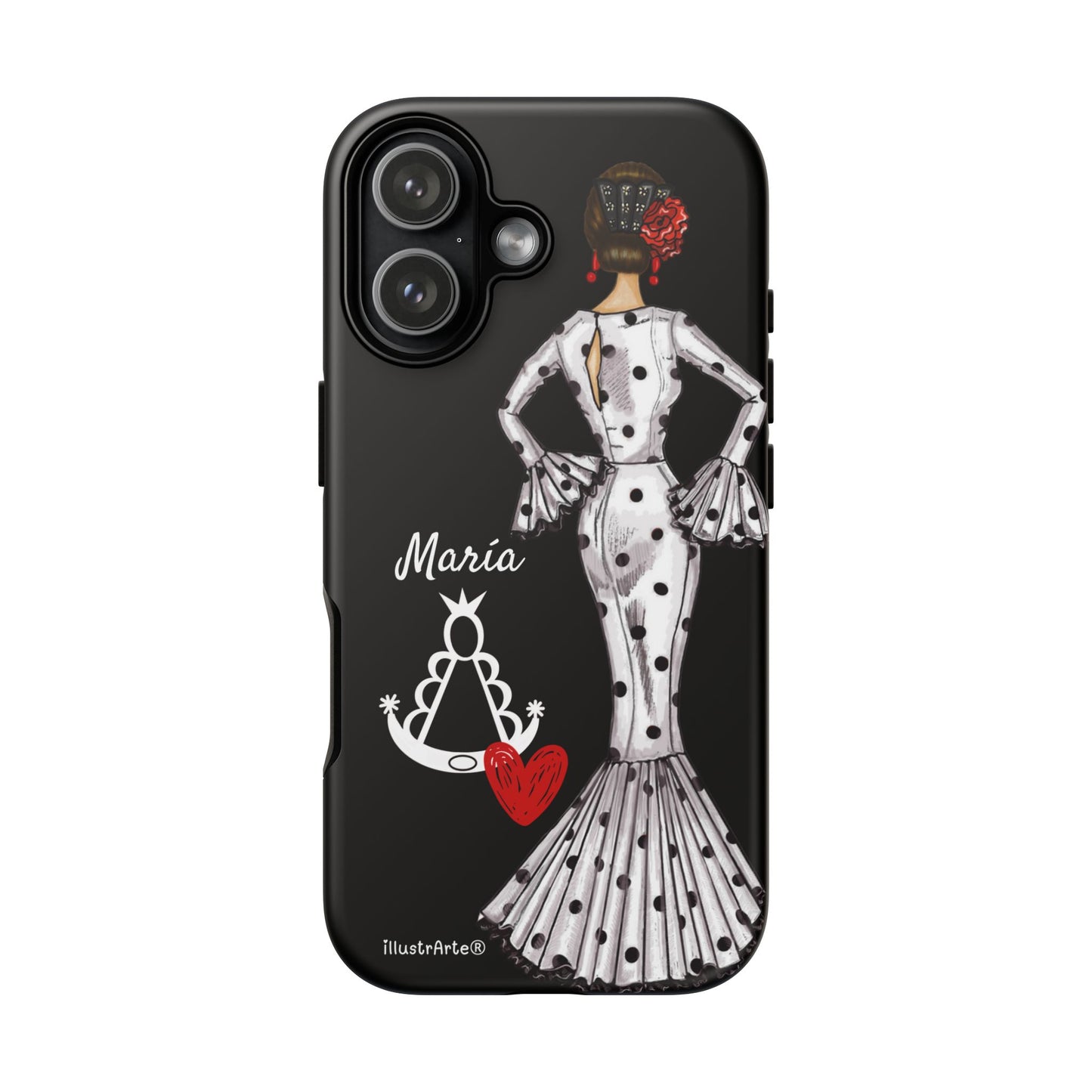 Funda de teléfono personalizable María blanco Virgen del Rocío – para iPhone, Samsung, Pixel
