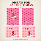Estuche y libreta ilustrados por las dos caras, diseño Bailarina Mariela