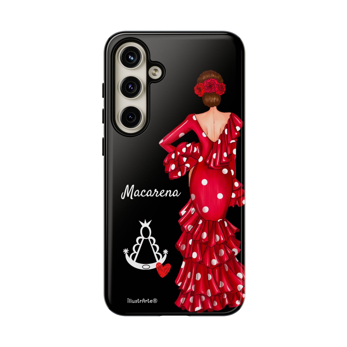 Funda de teléfono personalizada Macarena negro – para iPhone, Samsung, Pixel