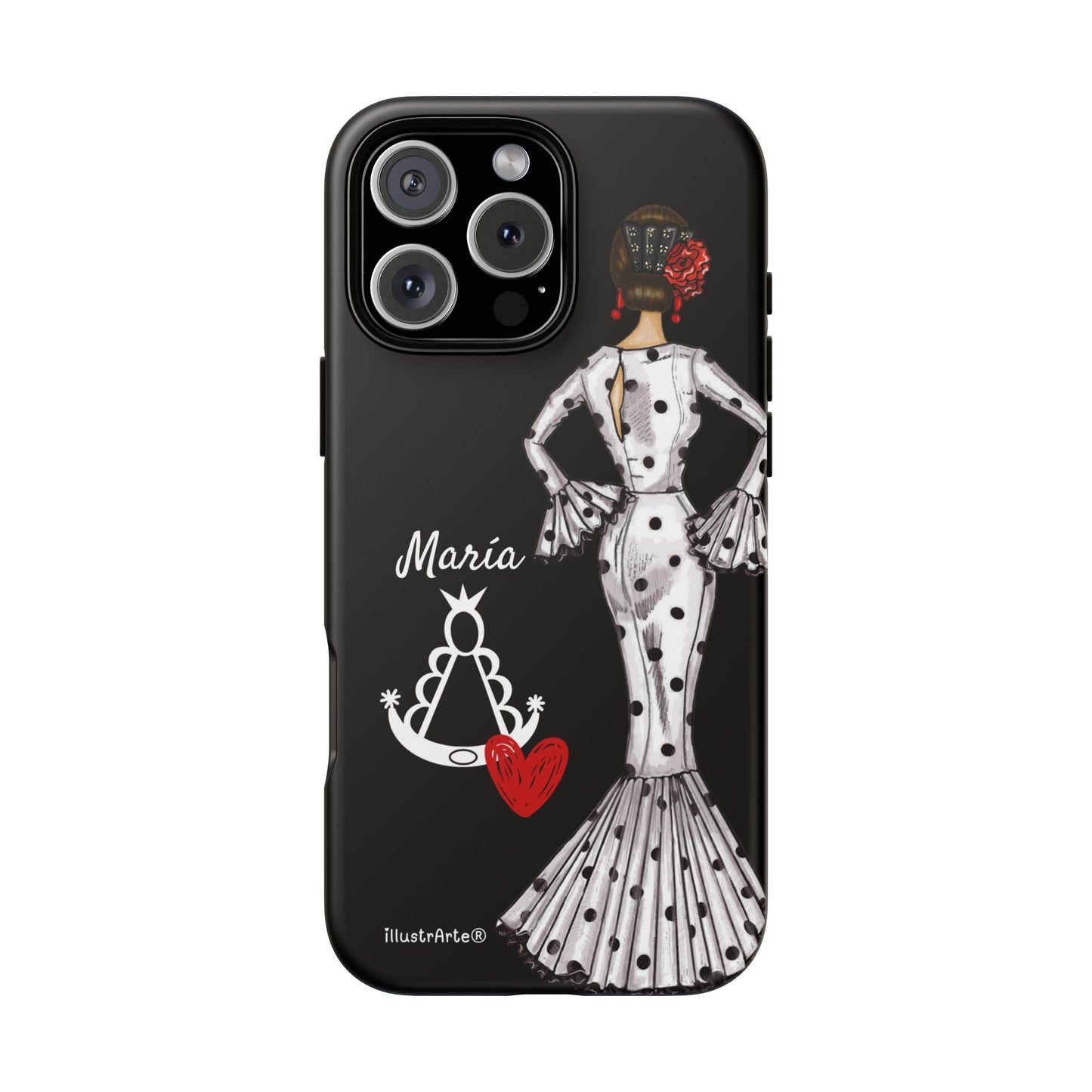 Funda de teléfono personalizable María blanco Virgen del Rocío – para iPhone, Samsung, Pixel