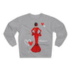 Sudadera Personalizable - Flamenca Maria rojo con pelo oscuro, fondo con corazones – Arte, color y comodidad en una sola prenda