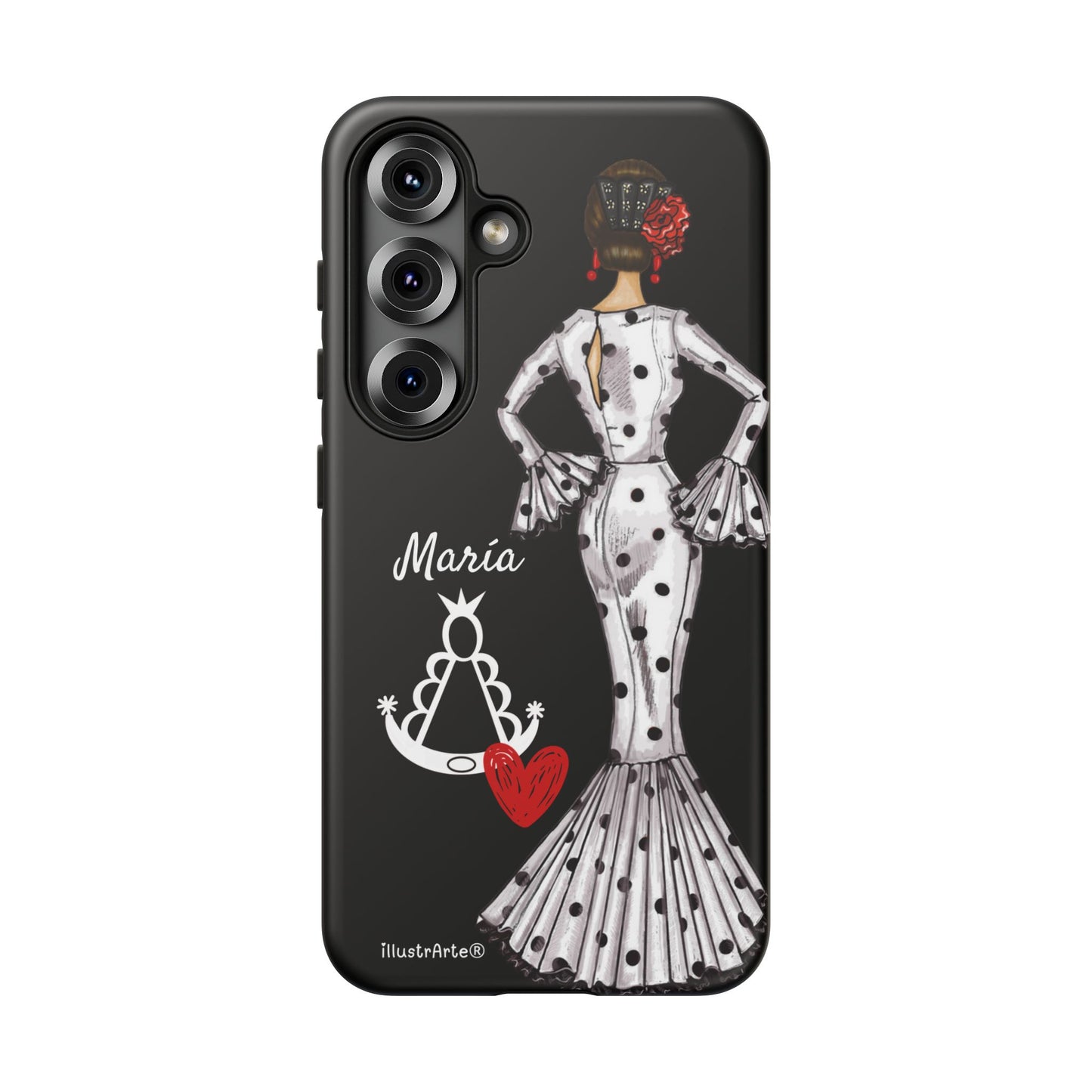 Funda de teléfono personalizable María blanco Virgen del Rocío – para iPhone, Samsung, Pixel
