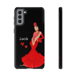 Personalised phone case flamenco dancer Lucía for Samsung Galaxy S21 Plus, gloss finish – illustrArte