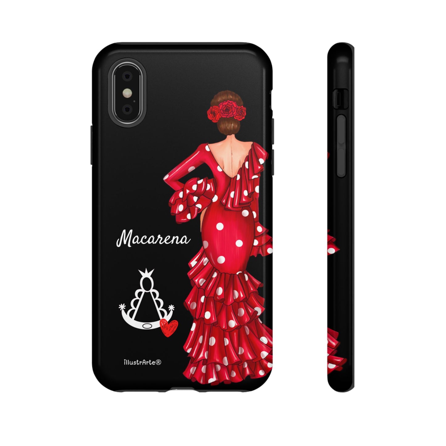 Funda de teléfono personalizada Macarena negro – para iPhone, Samsung, Pixel