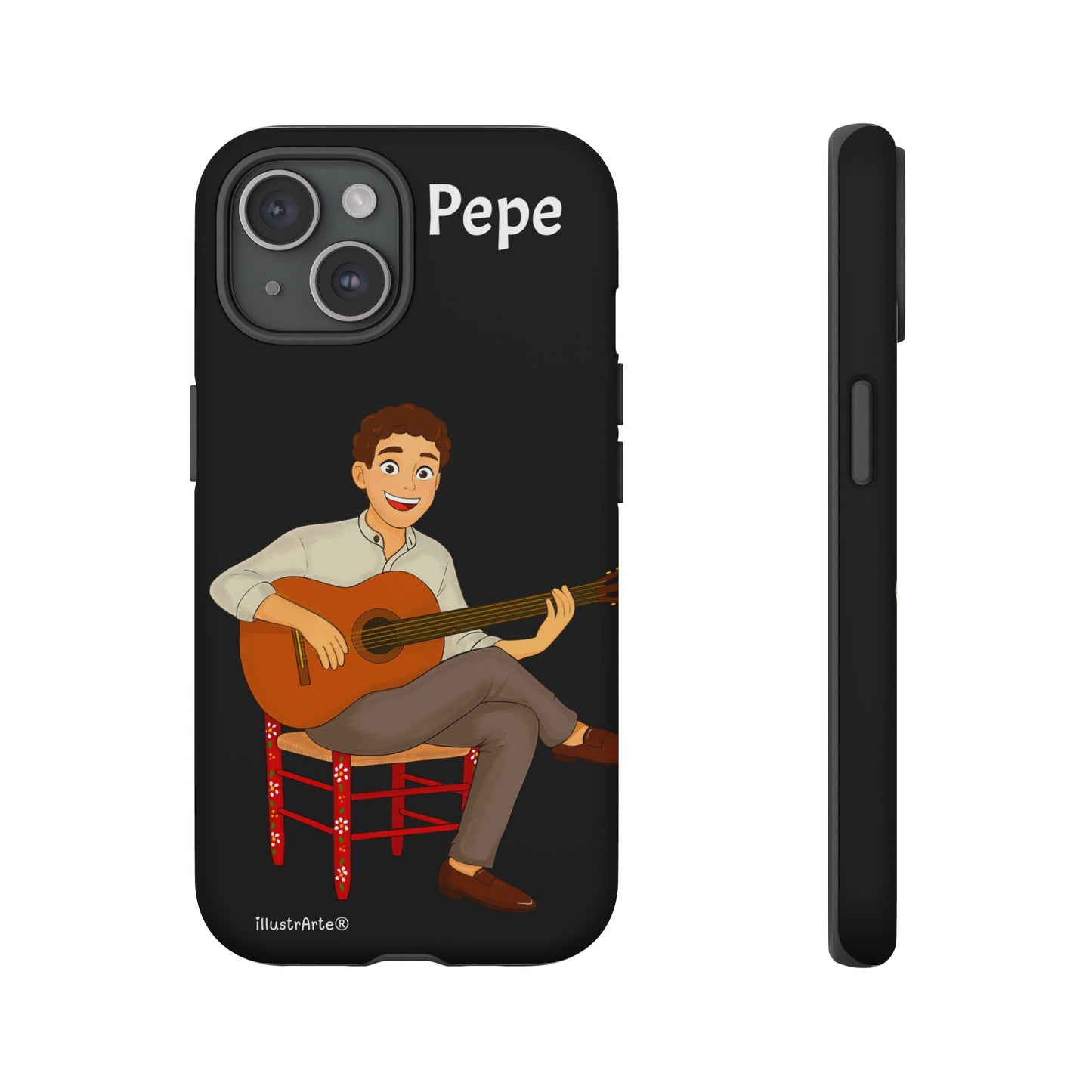Funda de teléfono personalizada Pepe guitarrista – para iPhone, Samsung, Pixel