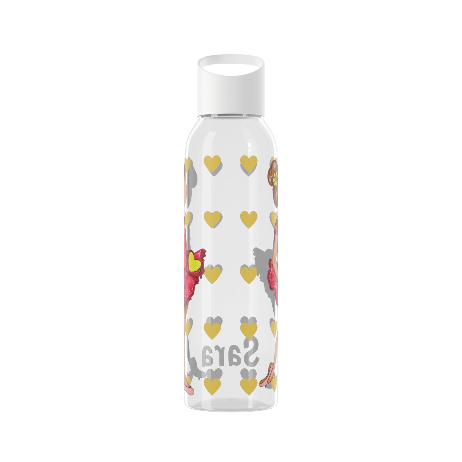 Ballerina Dancer girl 22 Oz/650ml Eastman Tritan™ Single wall bottle, pink dress with magic wand design. - IllustrArte