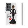 Funda de teléfono personalizada María vestido negro – para iPhone, Samsung, Pixel