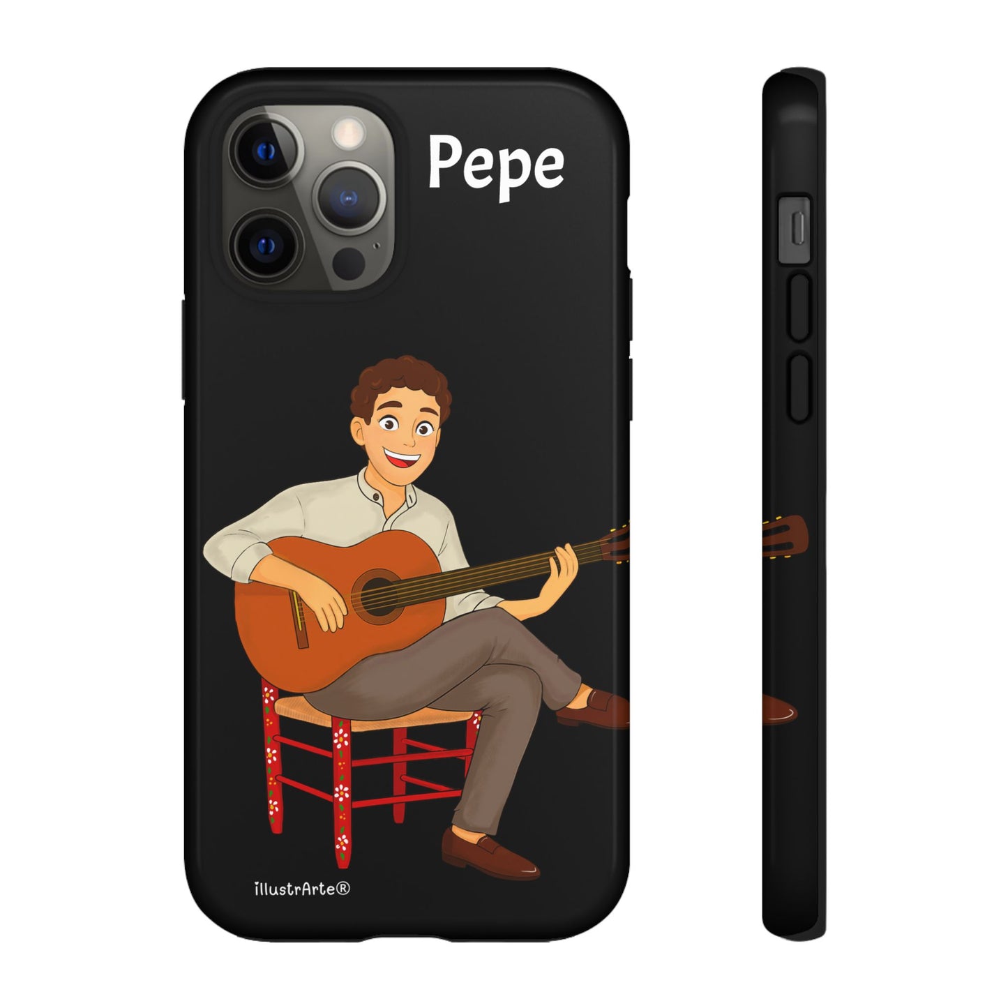 Funda de teléfono personalizada Pepe guitarrista – para iPhone, Samsung, Pixel