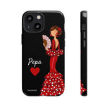 Personalised phone case flamenco dancer Pepa for iPhone 13 Mini, gloss finish – illustrArte