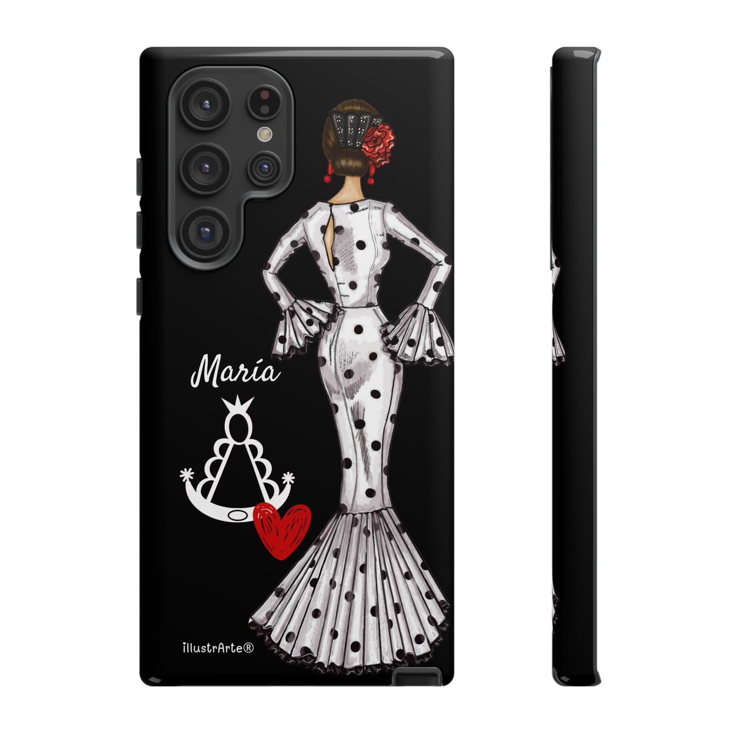 Funda de teléfono personalizable María blanco Virgen del Rocío – para iPhone, Samsung, Pixel