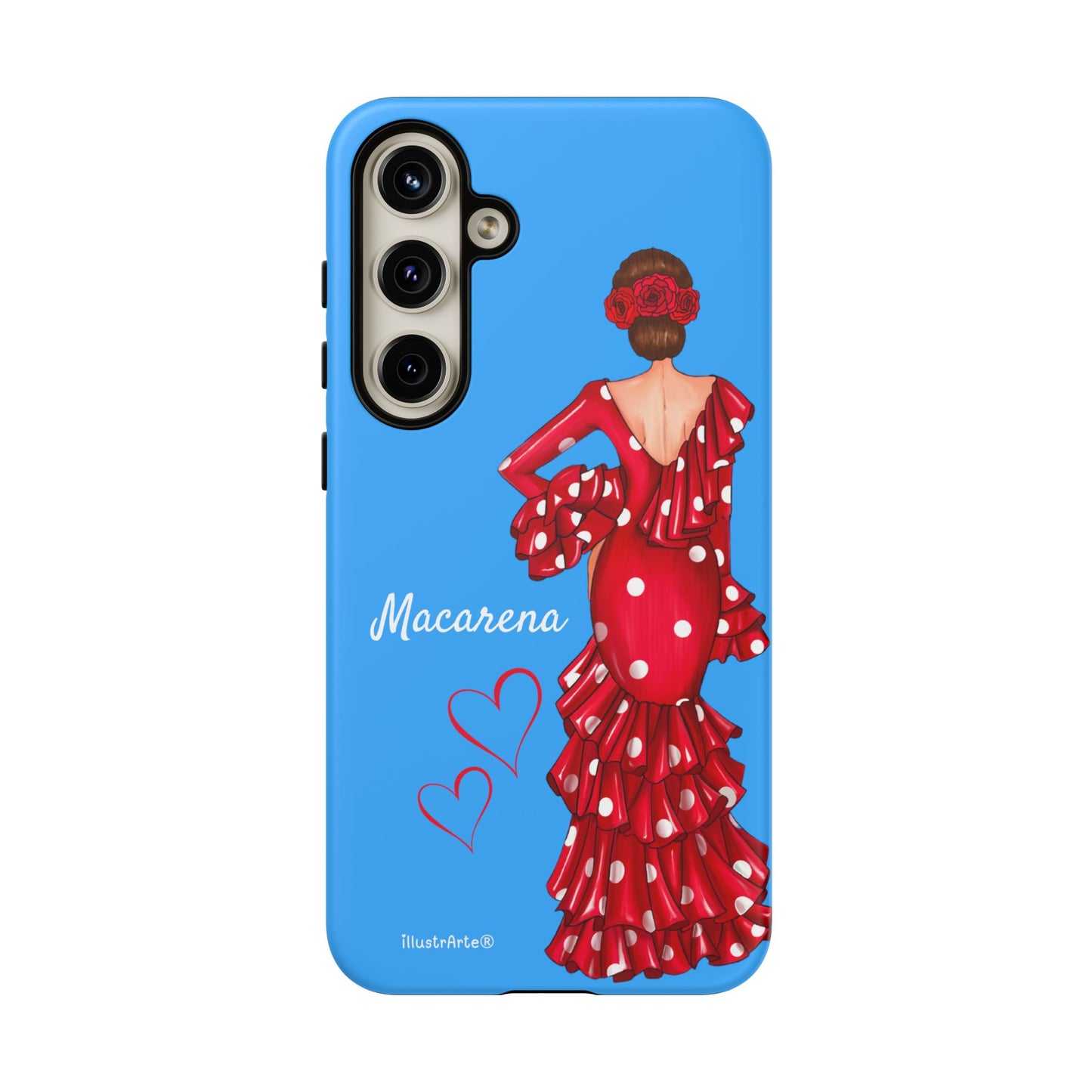 Funda de teléfono personalizada Macarena azul – para iPhone, Samsung, Pixel