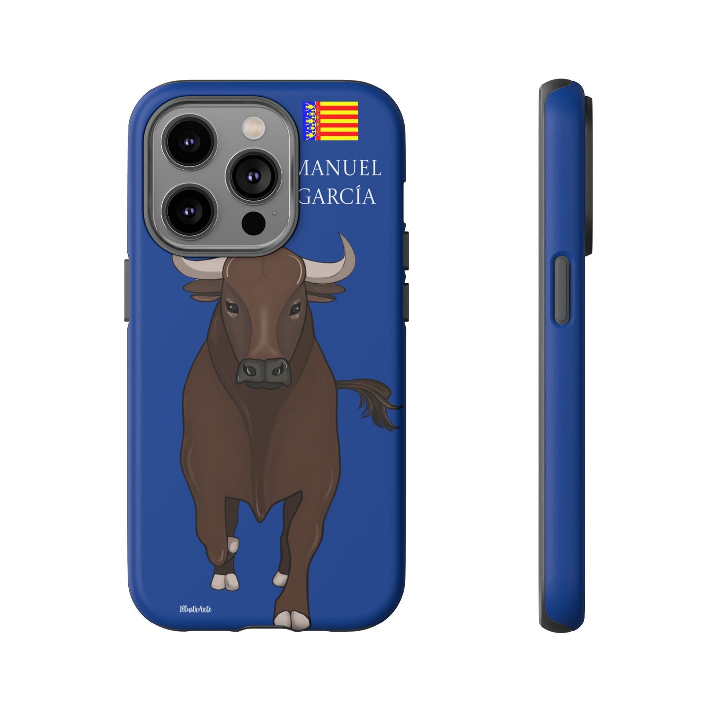 una funda de teléfono con una imagen de un toro