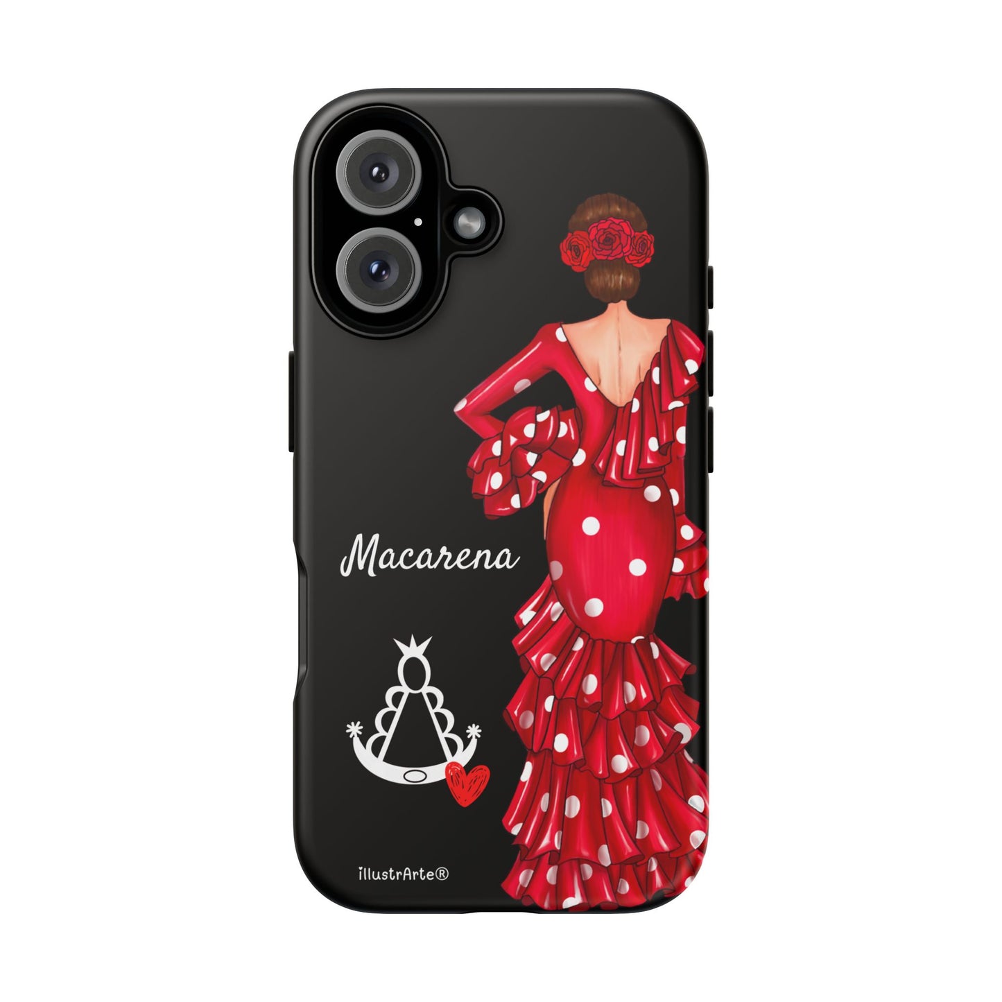 Funda de teléfono personalizada Macarena negro – para iPhone, Samsung, Pixel