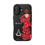 Funda de móvil personalizable Flamenca Macarena con Virgencita para iPhone 17, acabado mate – illustrArte