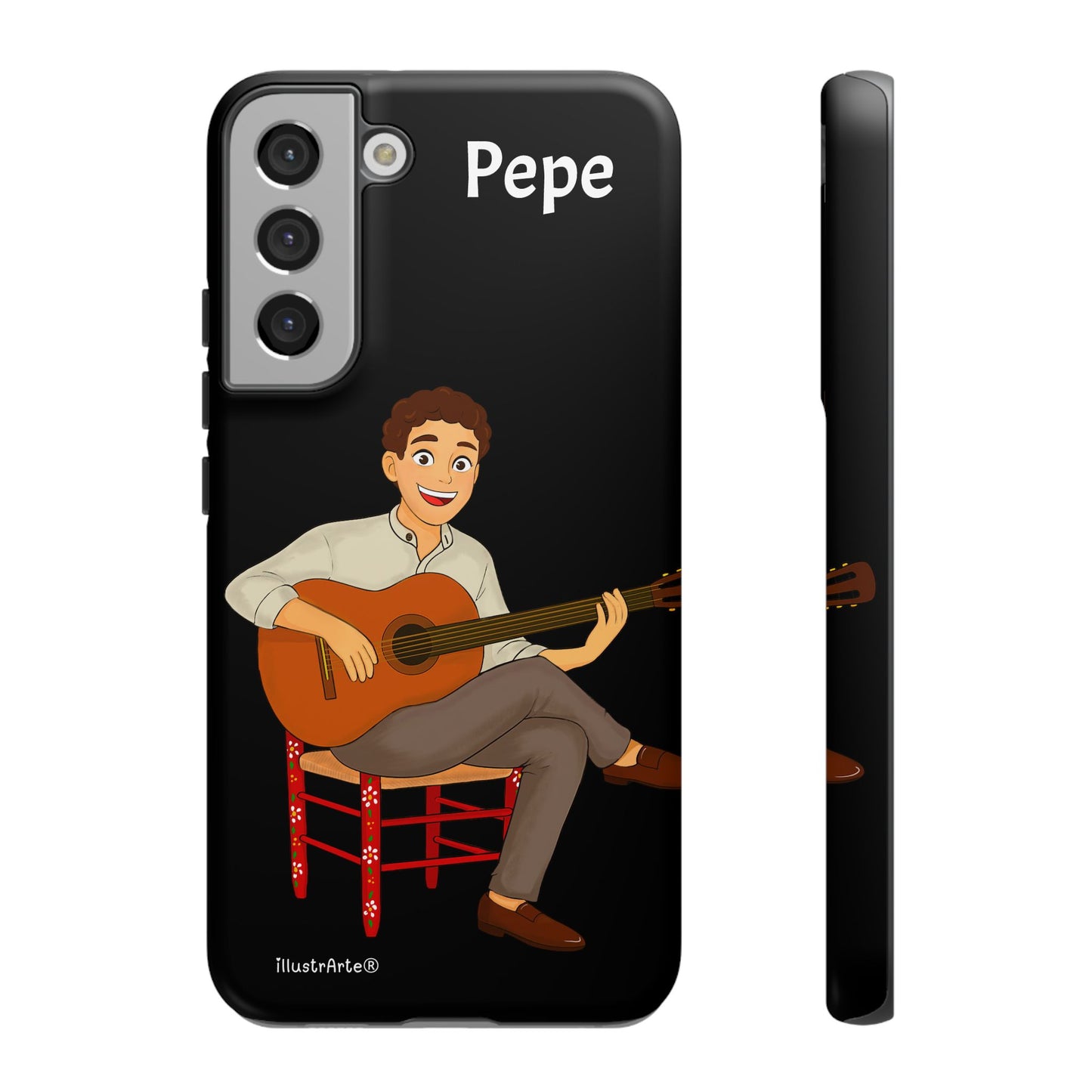 Funda de teléfono personalizada Pepe guitarrista – para iPhone, Samsung, Pixel