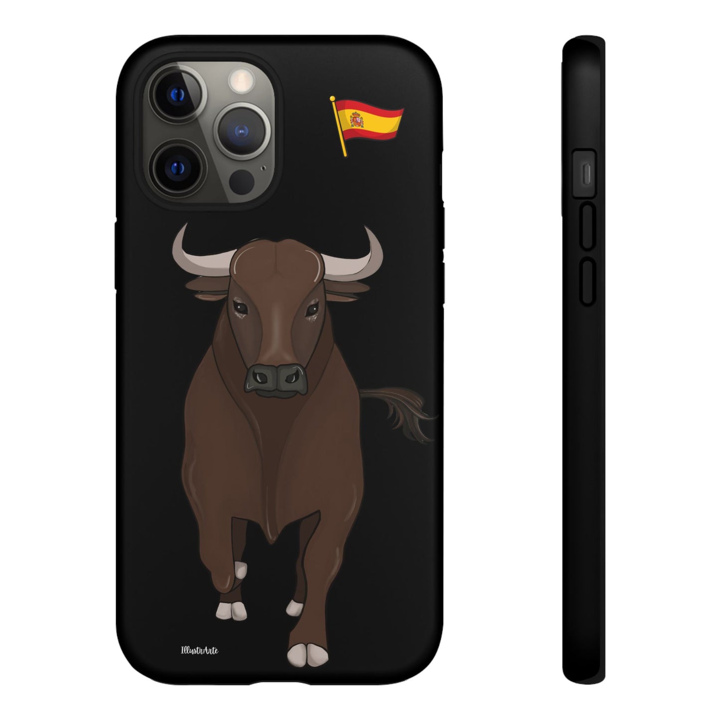 Funda de teléfono modelo toro Manuel resaltando su esencia cultural.