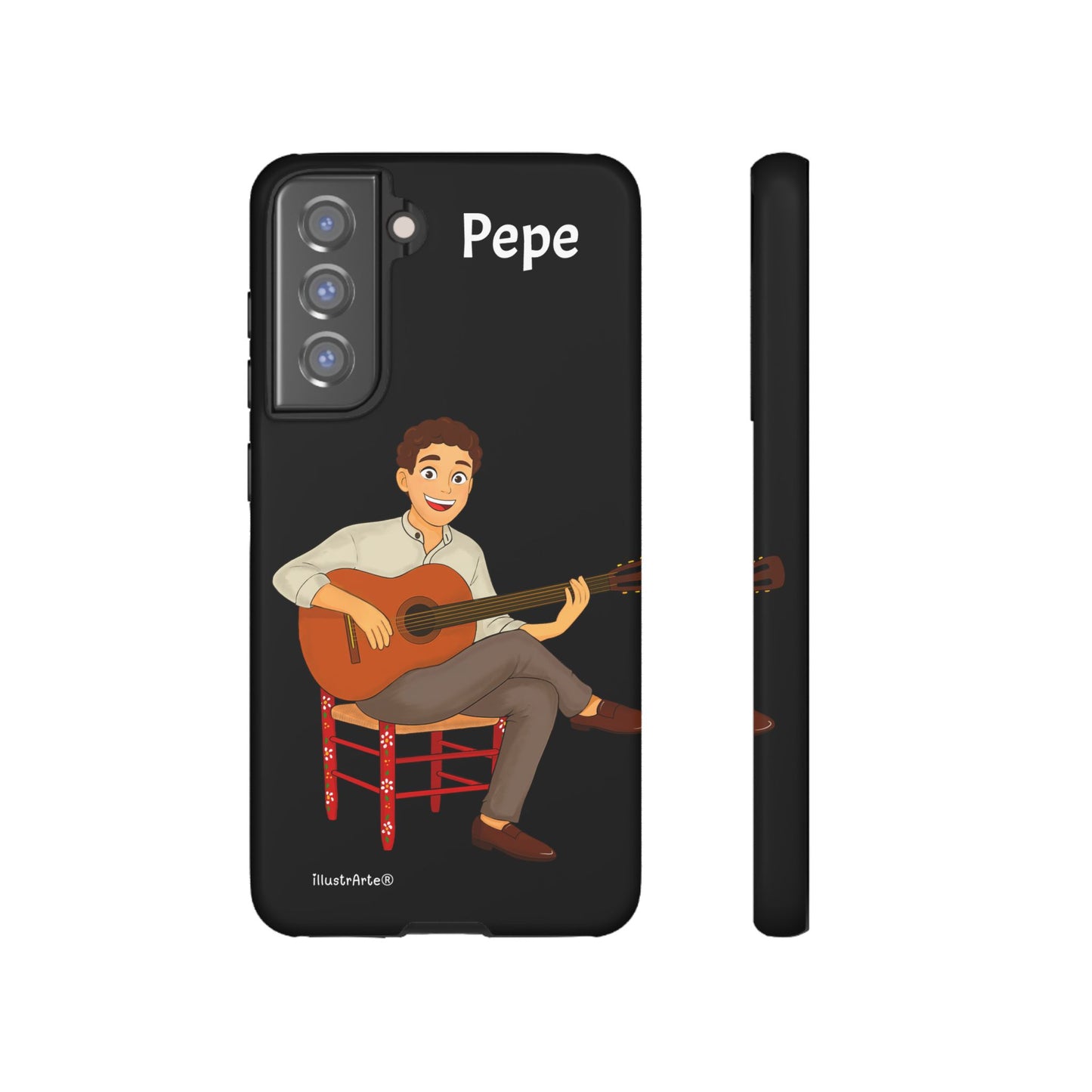 Funda de teléfono personalizada Pepe guitarrista – para iPhone, Samsung, Pixel