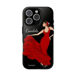 Personalised phone case flamenco dancer Candela for iPhone 16 Pro, gloss finish – illustrArte