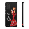 Funda de teléfono personalizable Pepa fondo negro Virgencita – para iPhone, Samsung, Pixel