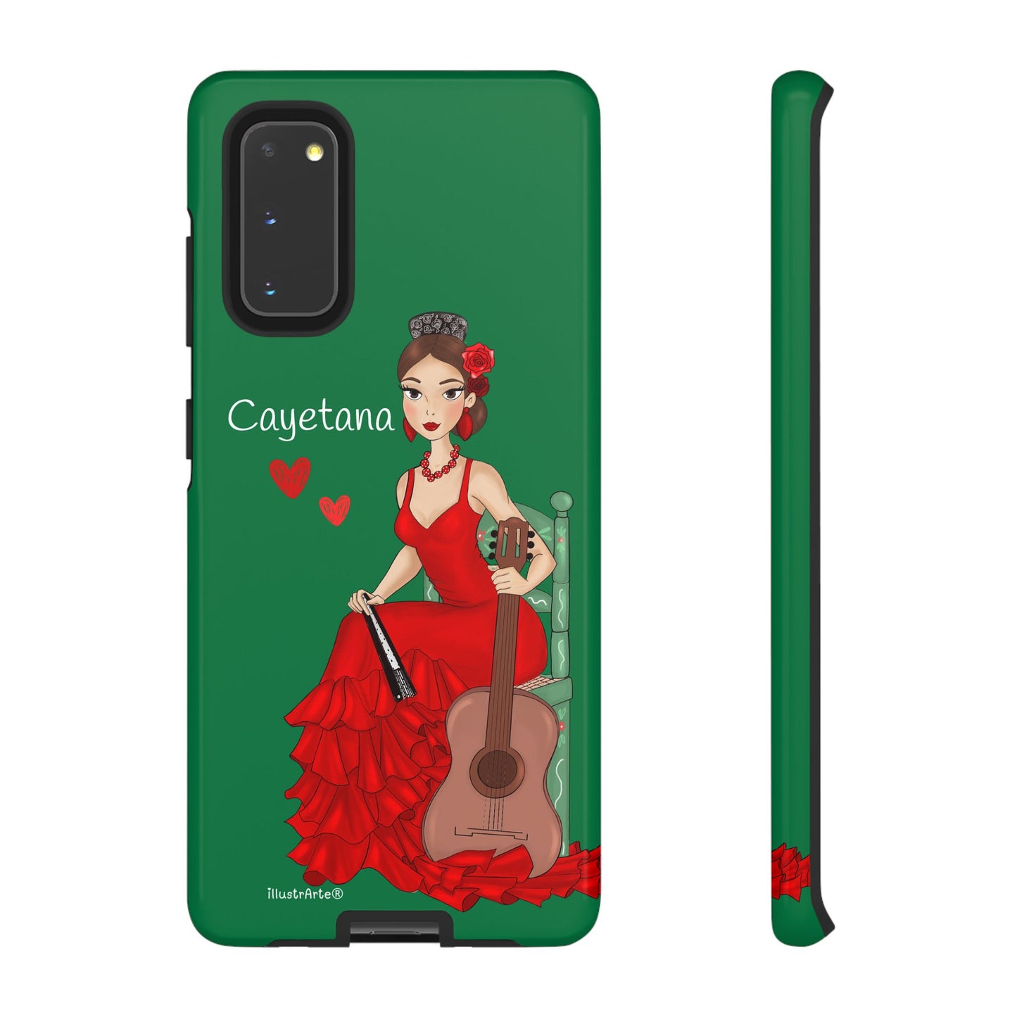 Cayetana personalized phone case with green background – for iPhone, Samsung, Pixel
