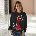 Customizable Sweatshirt - Flamenco Pepa, black with polka dots - Art, color and comfort in one garment