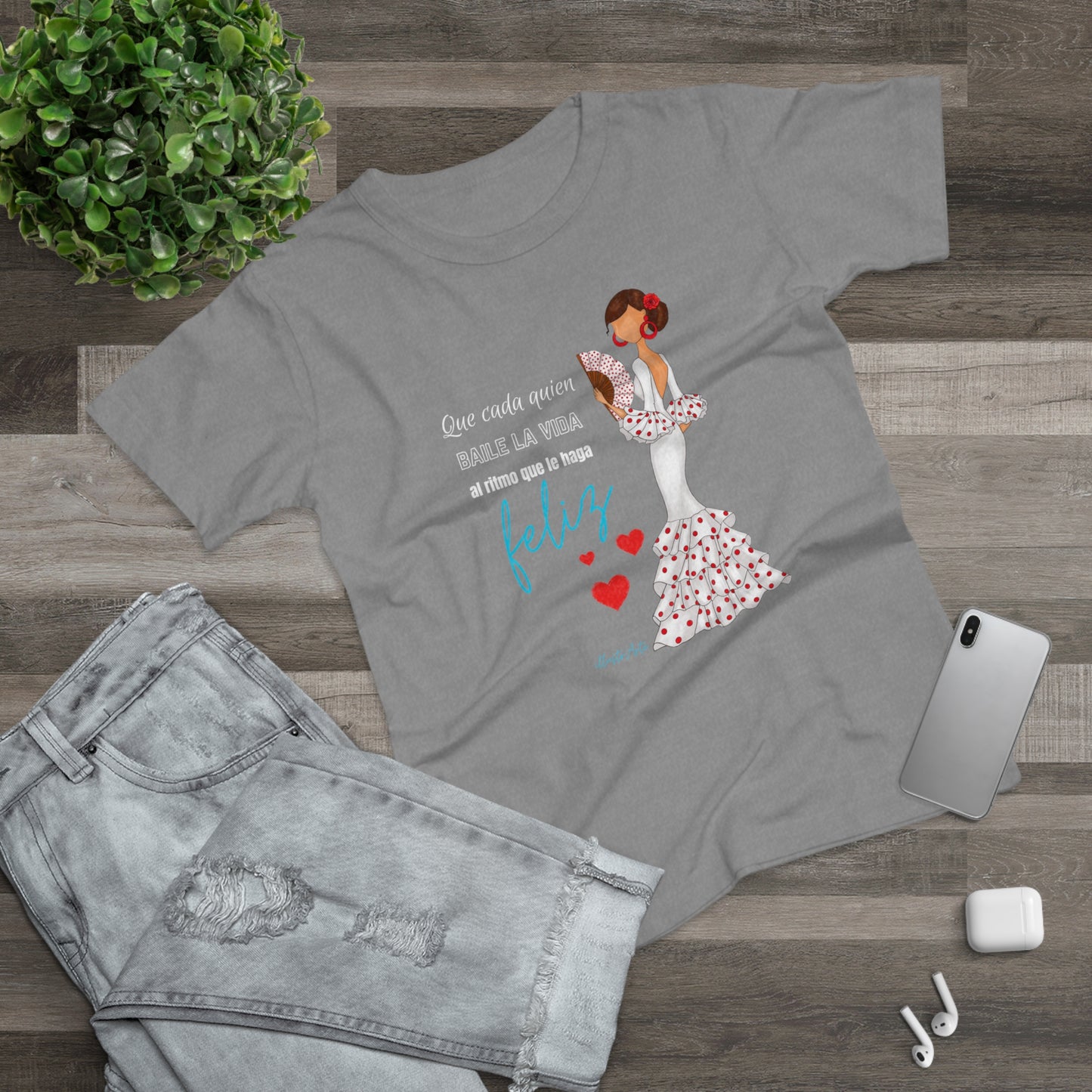 a t - shirt with a picture of a woman in a dress